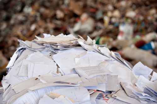 Professional waste clearance team managing debris on site